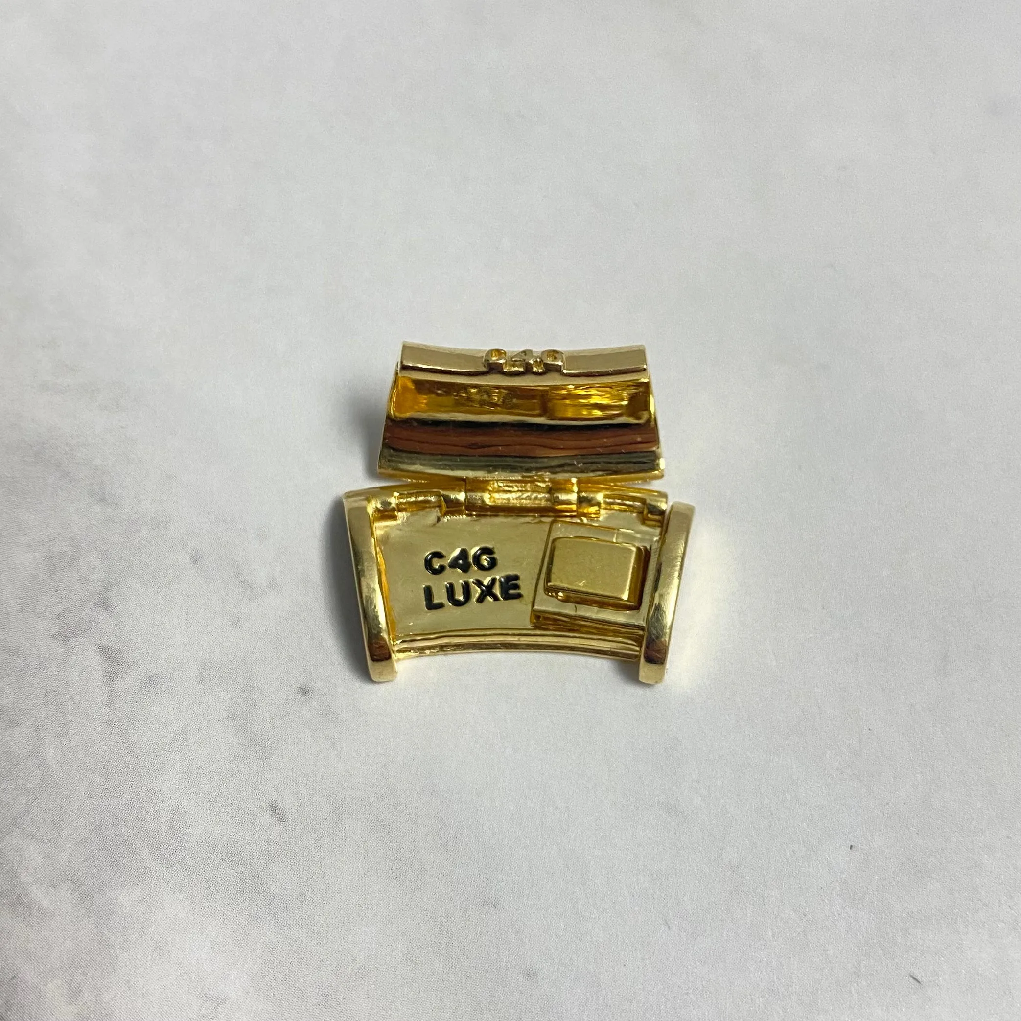 10K Yellow Gold Plain Sleek Lock / 6gr / 12mm / 0.7in