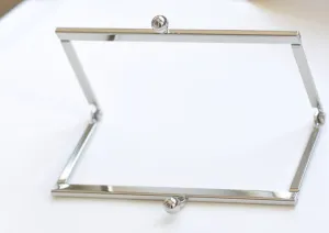 12cm Silver Purse Frame Close Channel Bag Hanger Wedding Bag Glue-In Style 12x6cm
