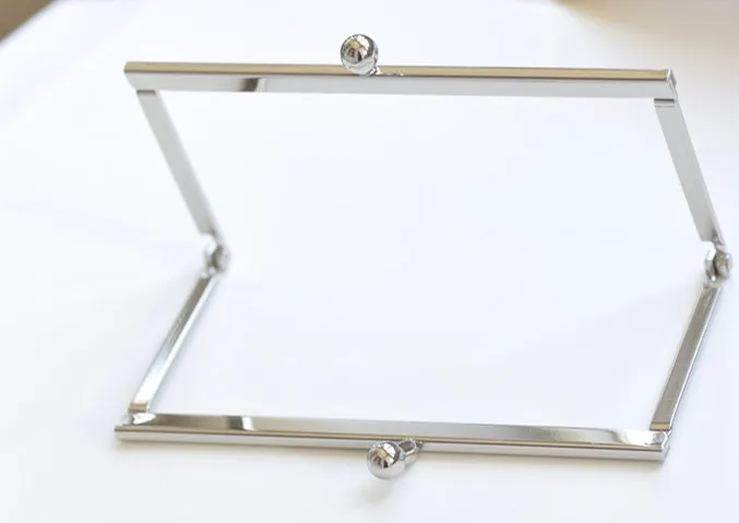 12cm Silver Purse Frame Close Channel Bag Hanger Wedding Bag Glue-In Style 12x6cm