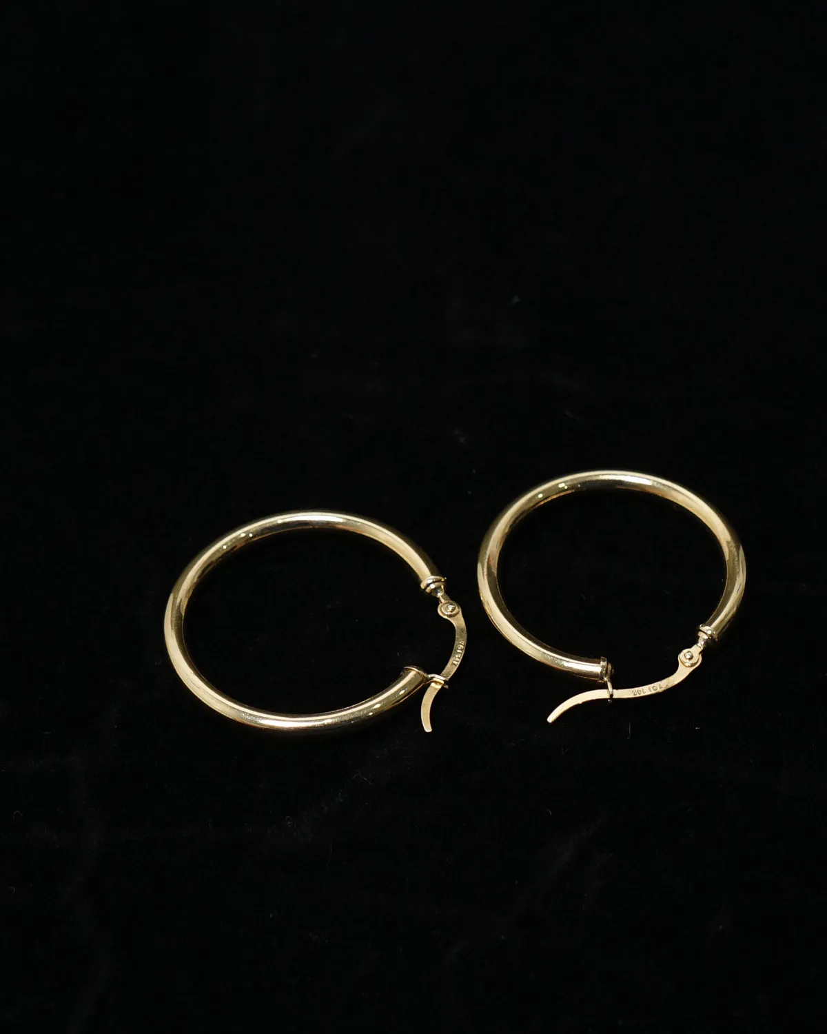 14k Gold Hoop Earrings 1"
