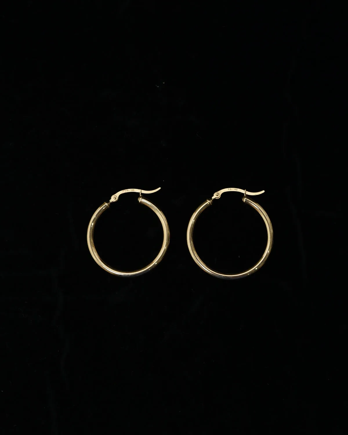 14k Gold Hoop Earrings 1"