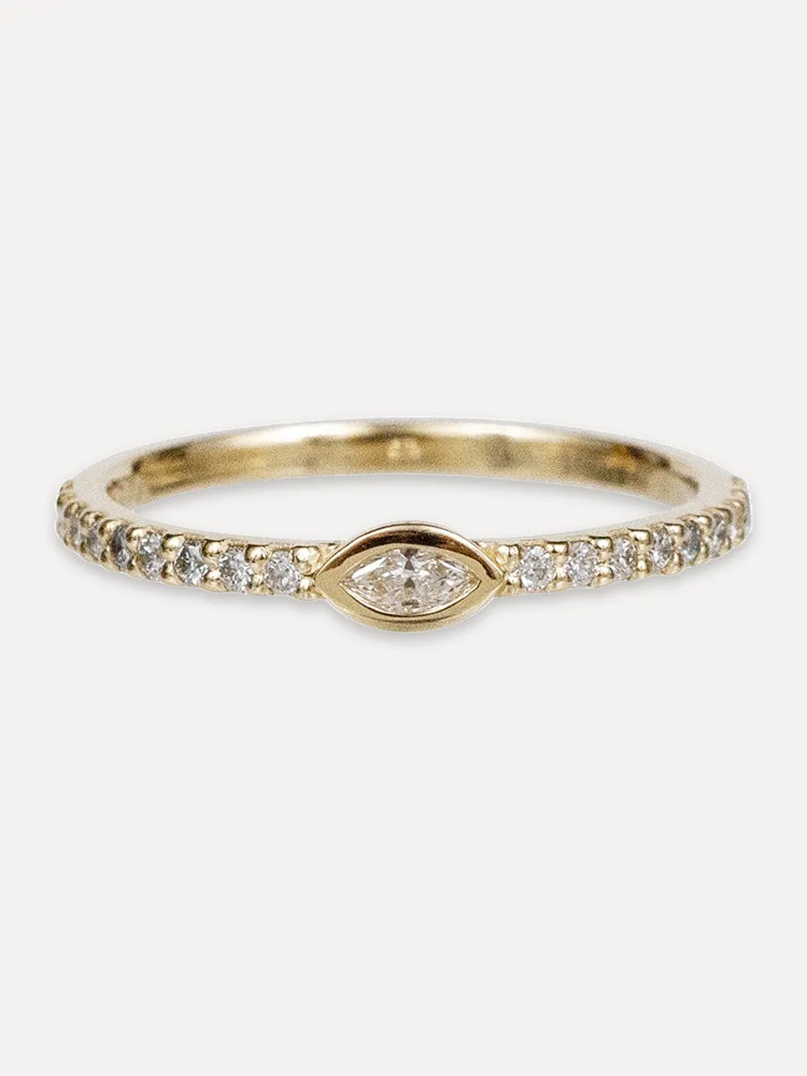14K Petite Marquise Stacking Band - Diamond