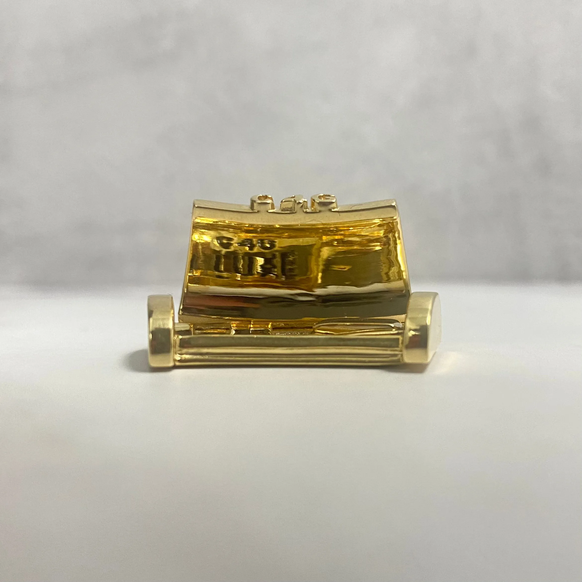 14K Yellow Gold Plain Sleek Lock With Panther / 11.5gr / 13mm / 1in