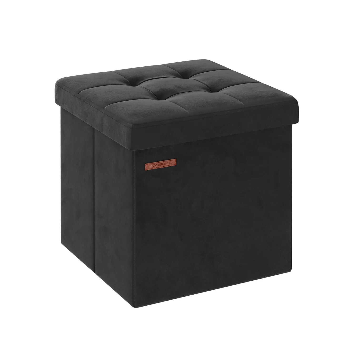 15" x 15" x 15" Foldable Storage Ottoman Bench Ink Black