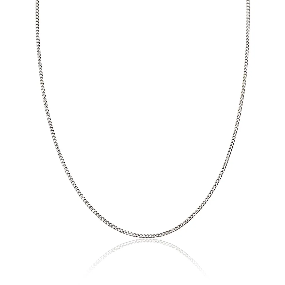 18ct White Gold 18 Inch Curb Chain CW025B-18