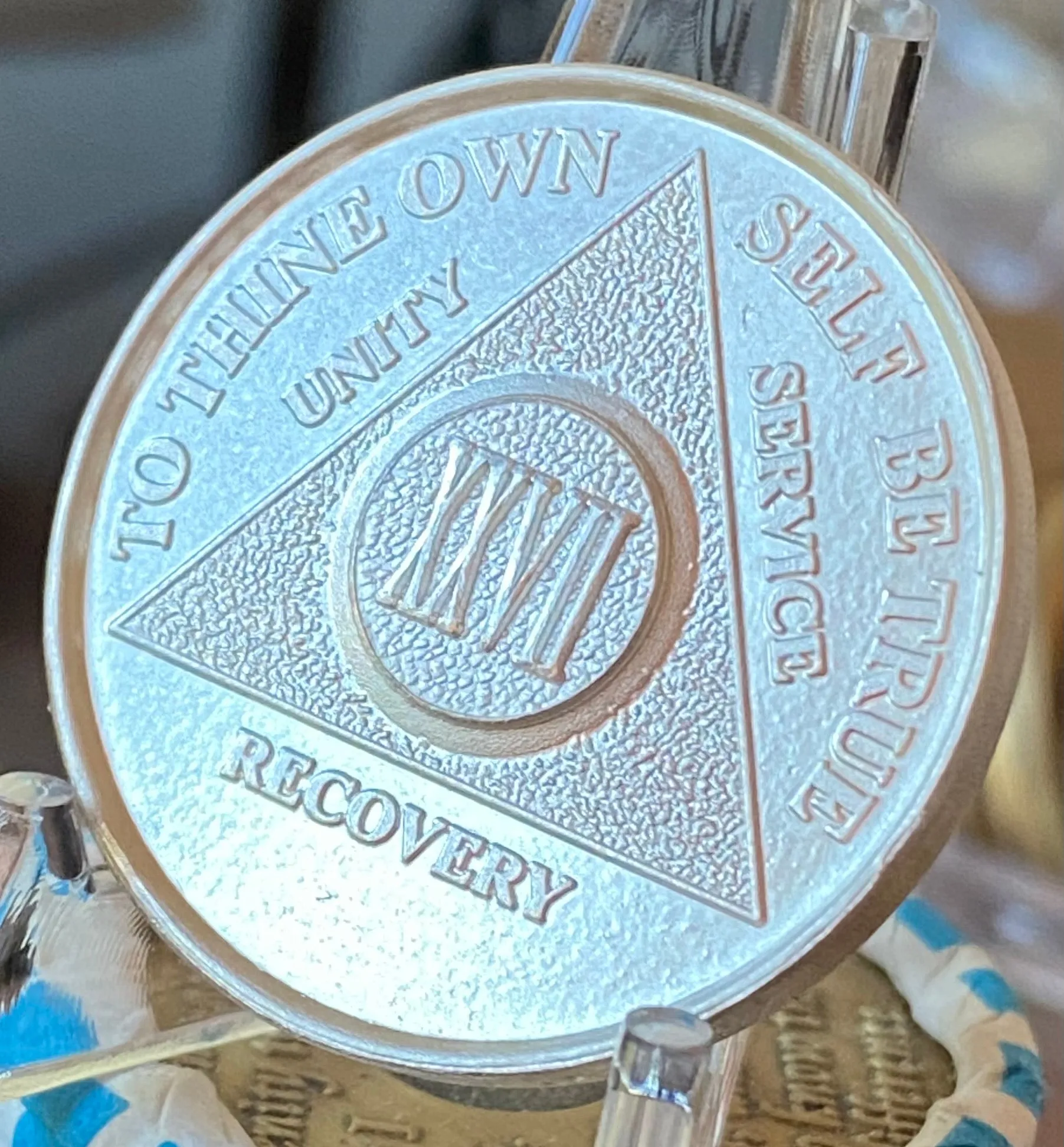 27 Year AA Medallion .999 Fine Silver Sobriety Chip .5oz