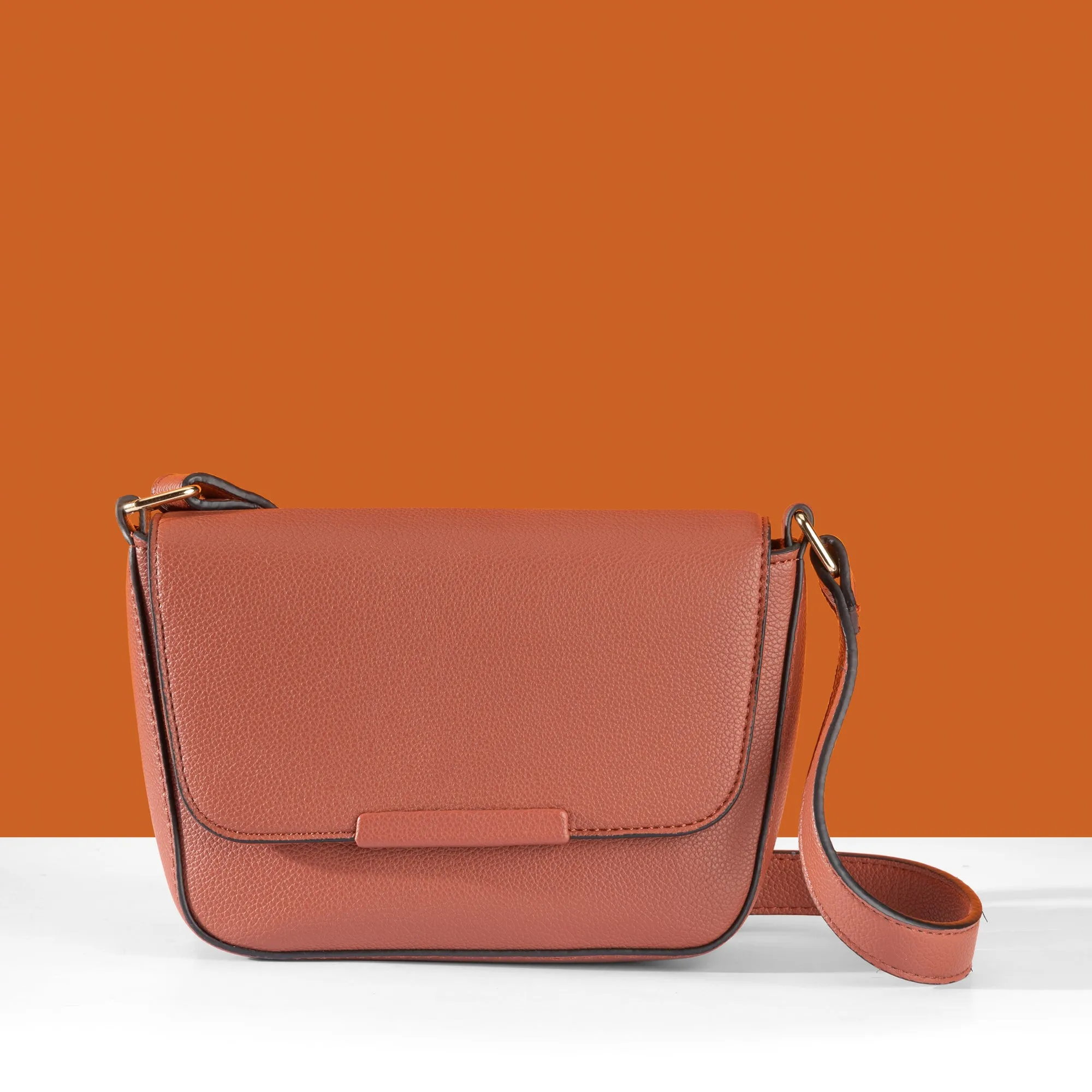 Accessorize London Women's Brown Clean Bar Sling Bag