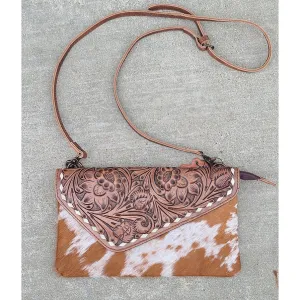 American Darling Cowhide Tooled Clutch/Crossbody