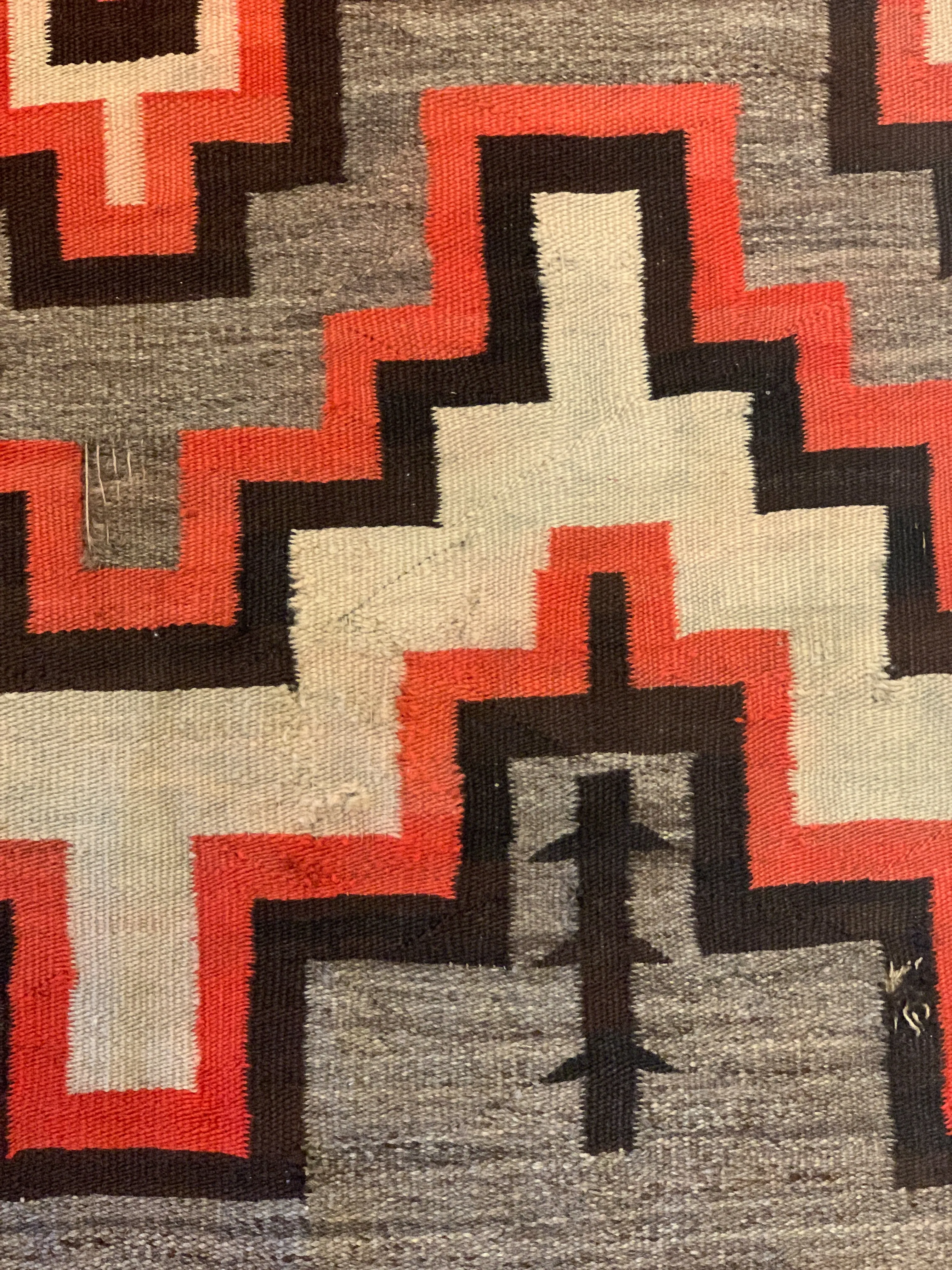 Antique Navajo Rust & Cream Blanket