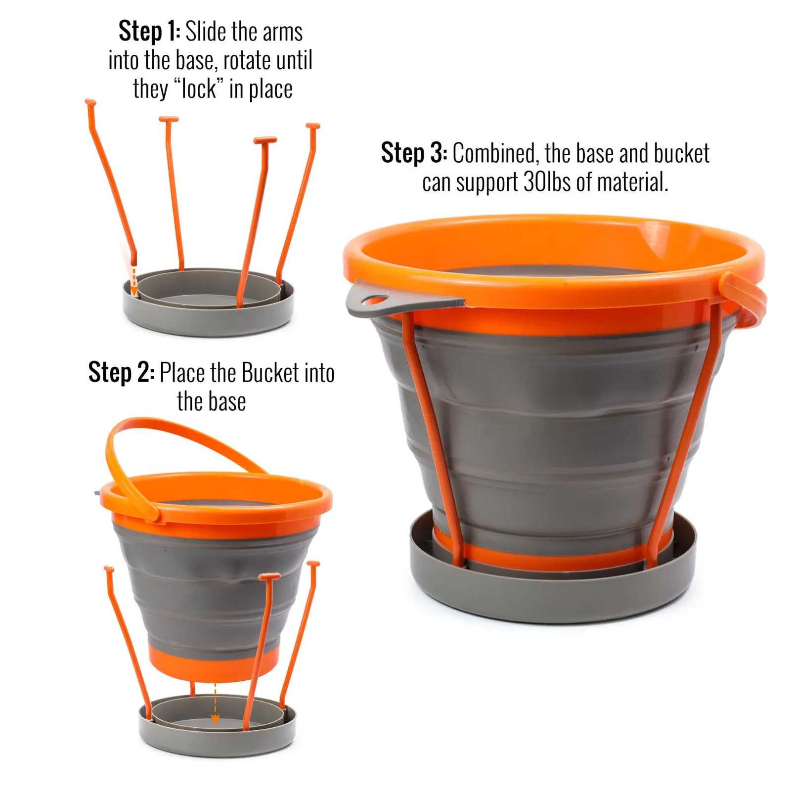 ASR Outdoor 10L Collapsible Bucket and Stand Gold Prospecting Equipment, 6pc