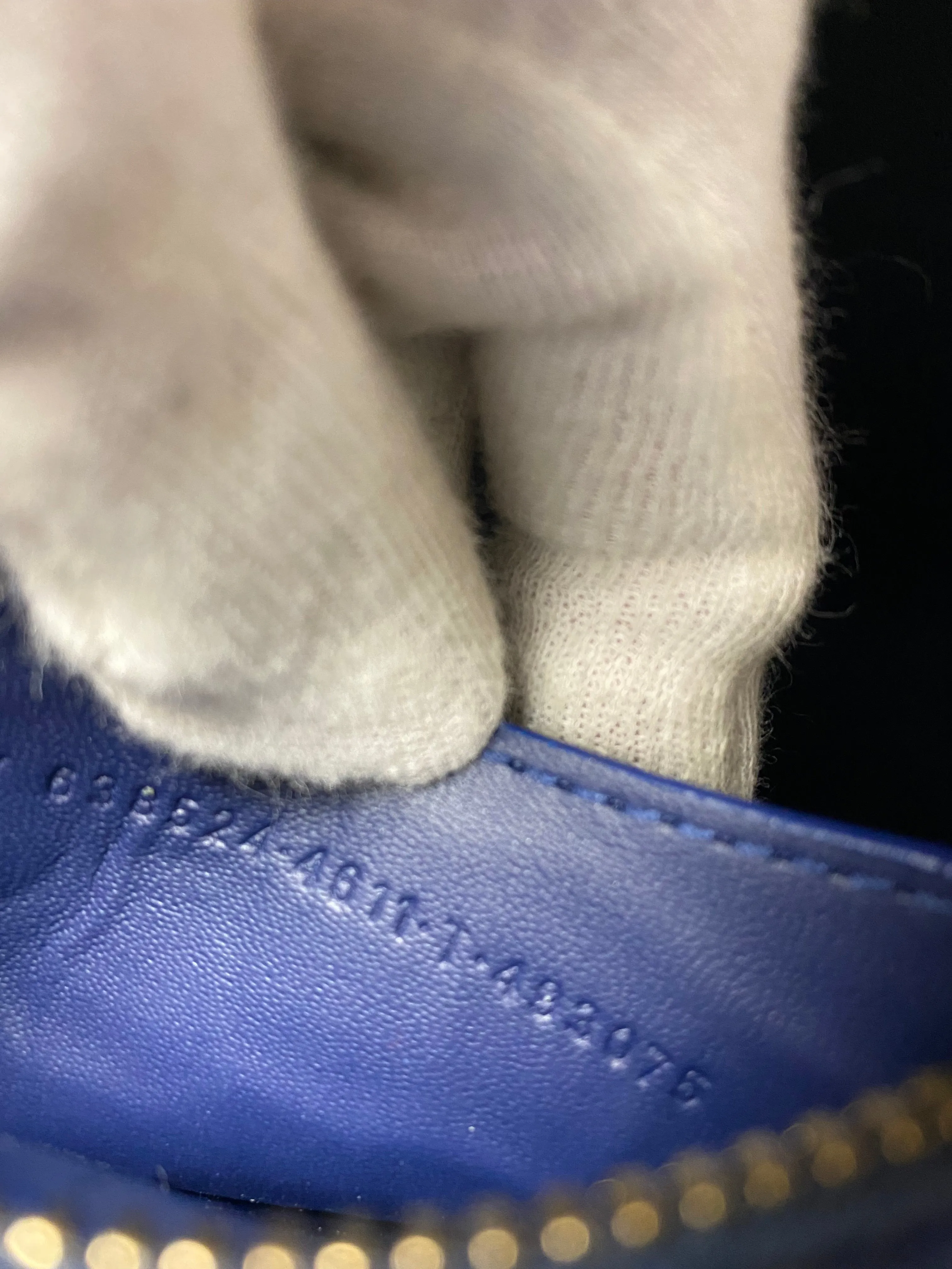 Balenciaga Navy Neo Classic Mini Bag Croc Embossed Bag