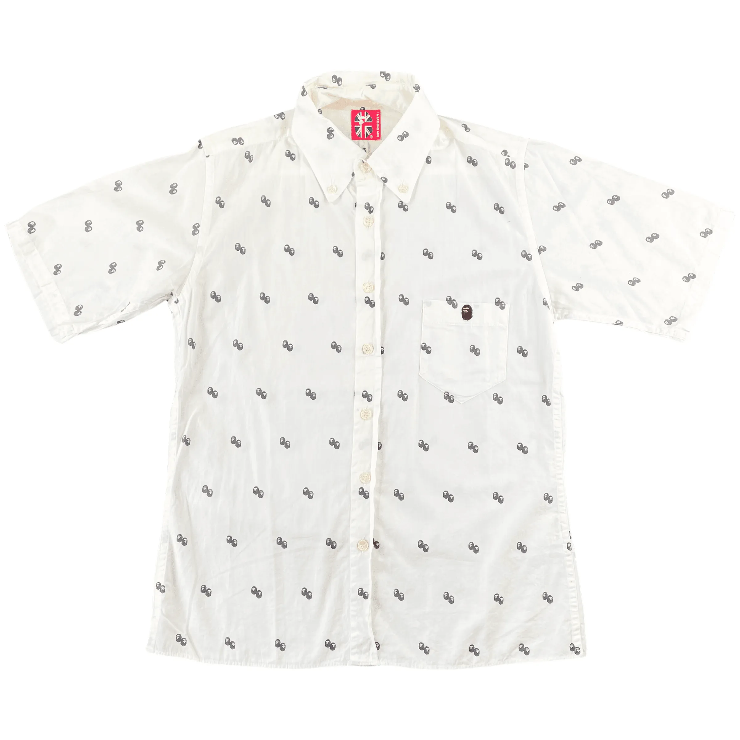 Bape button monogram shirt size XS