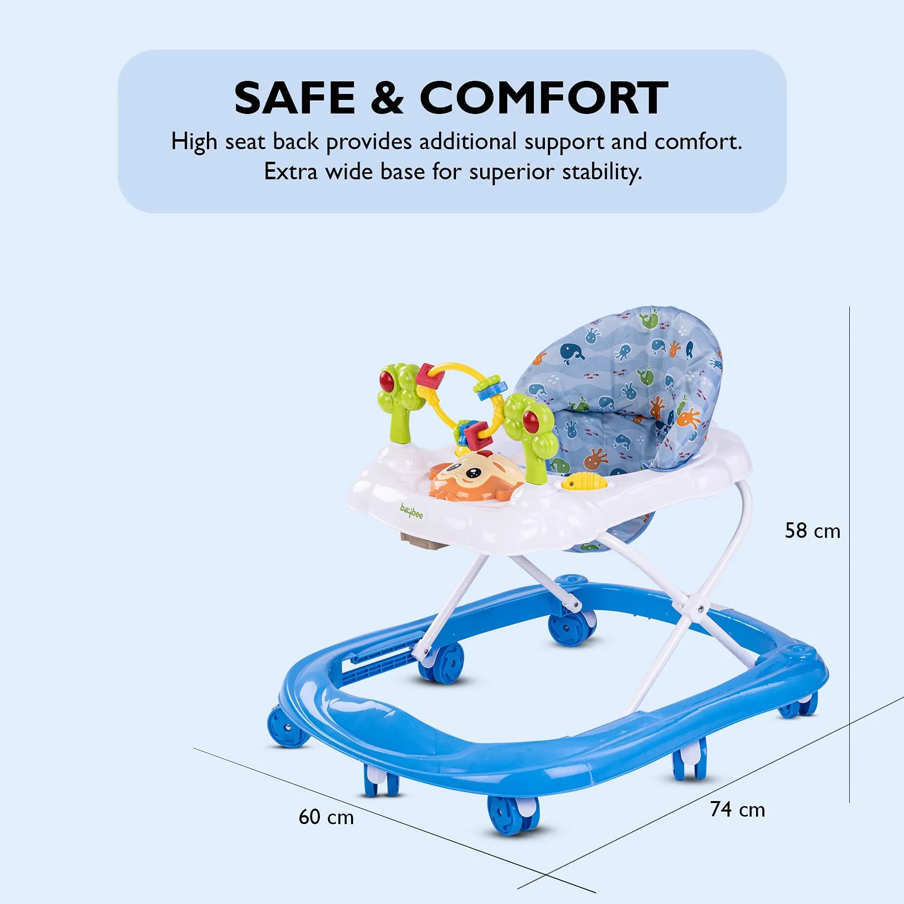 Baybee Bobble Baby Walker for Kids with Foldable & 3 Height Adjustable
