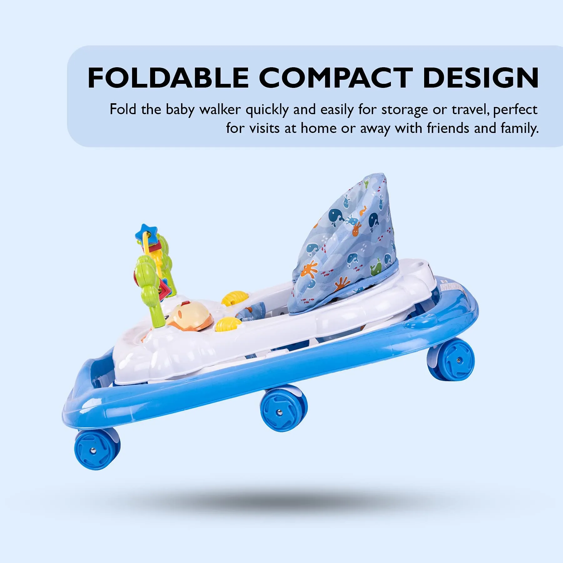 Baybee Bobble Baby Walker for Kids with Foldable & 3 Height Adjustable