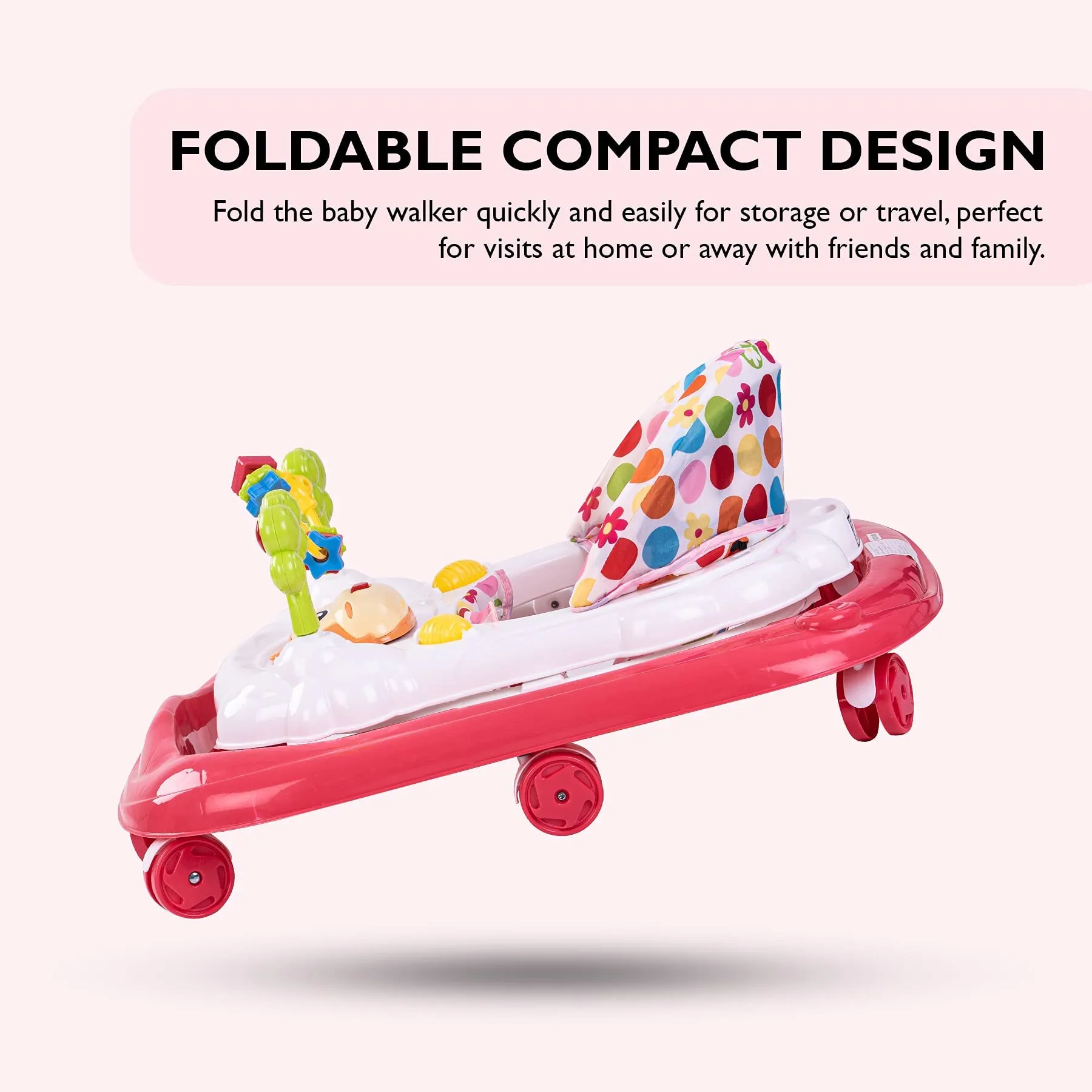 Baybee Bobble Baby Walker for Kids with Foldable & 3 Height Adjustable