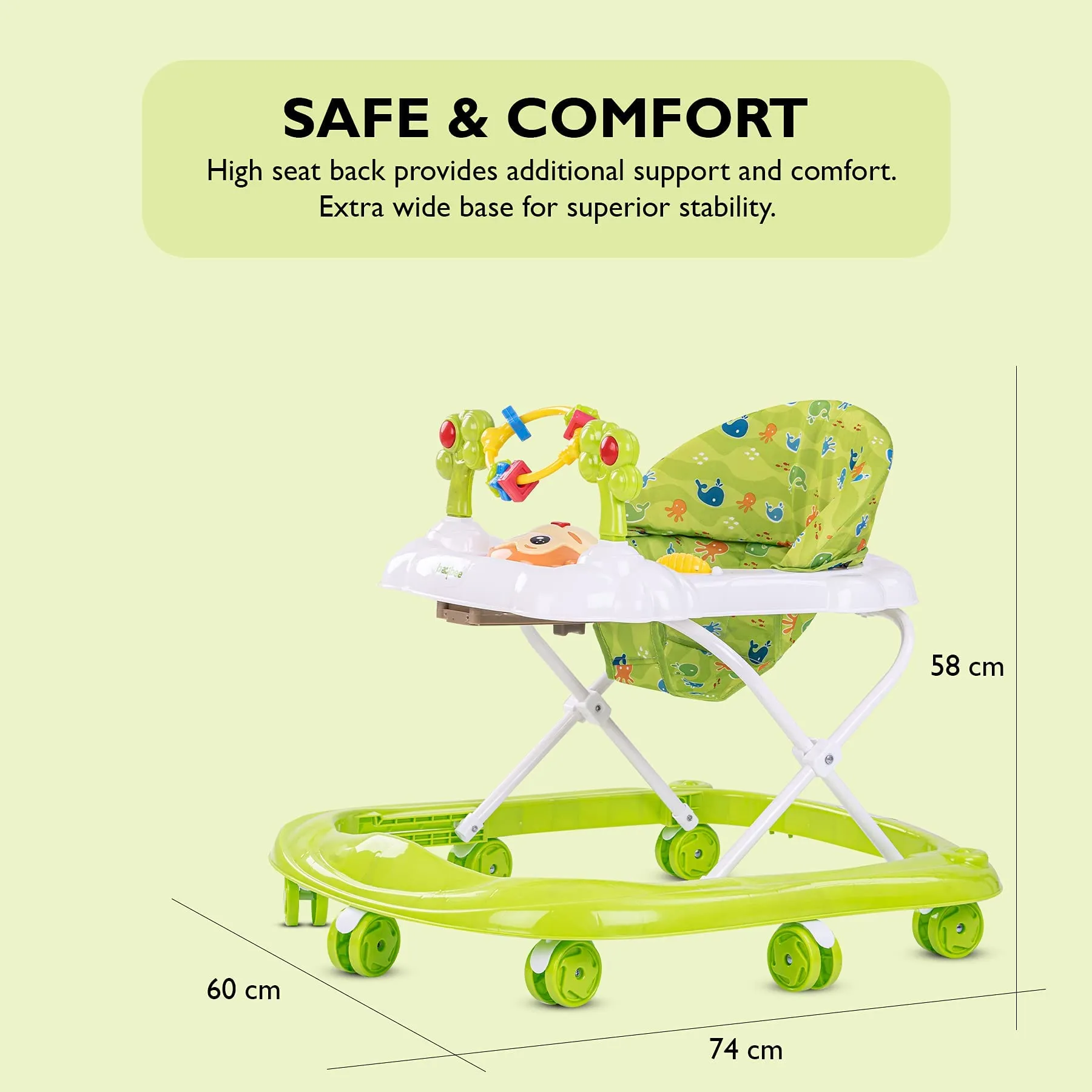 Baybee Bobble Baby Walker for Kids with Foldable & 3 Height Adjustable
