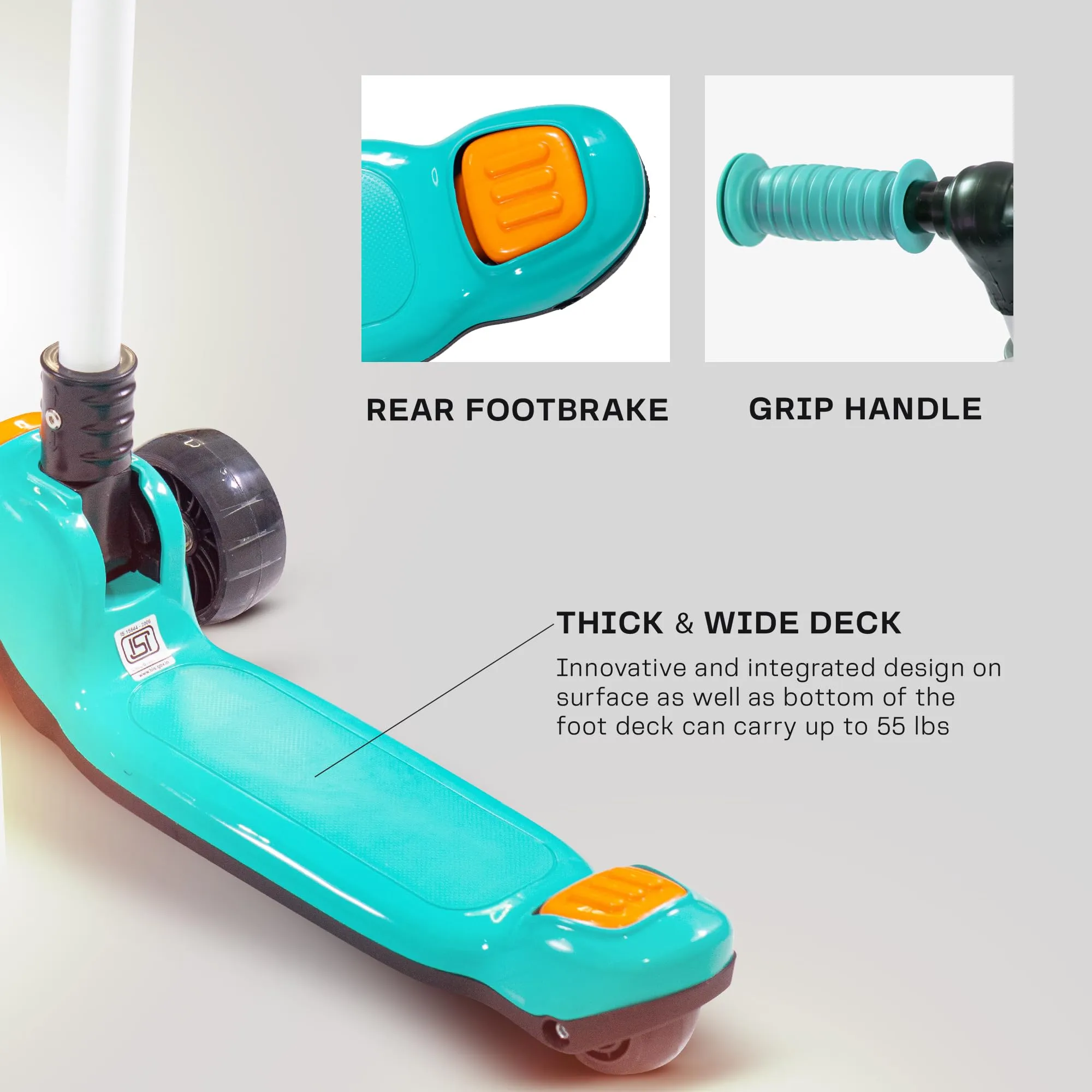 Baybee Dusty Kick Scooter for 3 Wheel Kids with Foldable & Height Adjustable Handle
