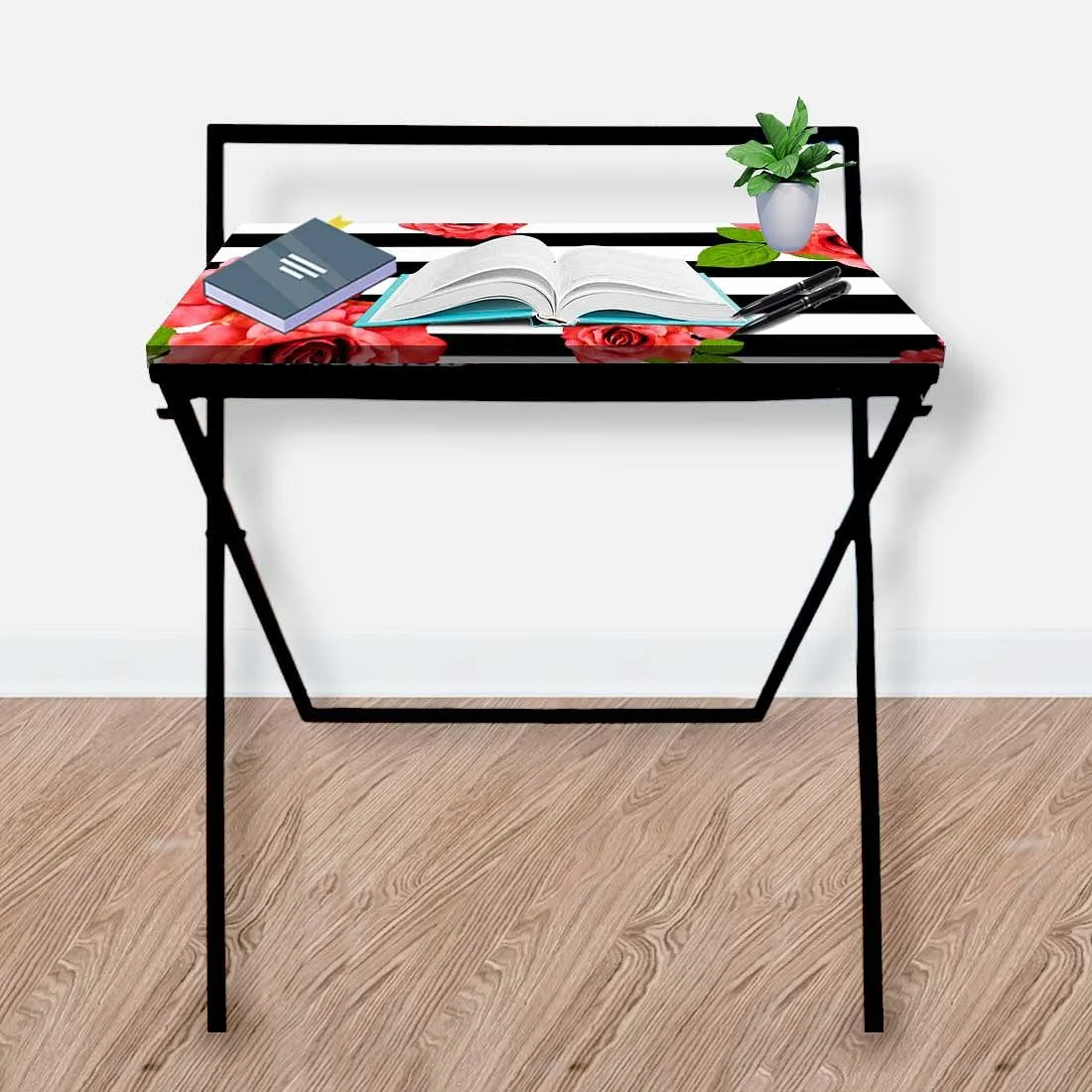 Best Foldable Computer Desk for Work From Home - Floral Stripes
