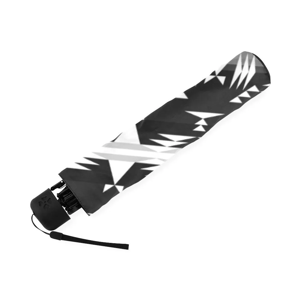 Between the Mountains Black and White Foldable Umbrella