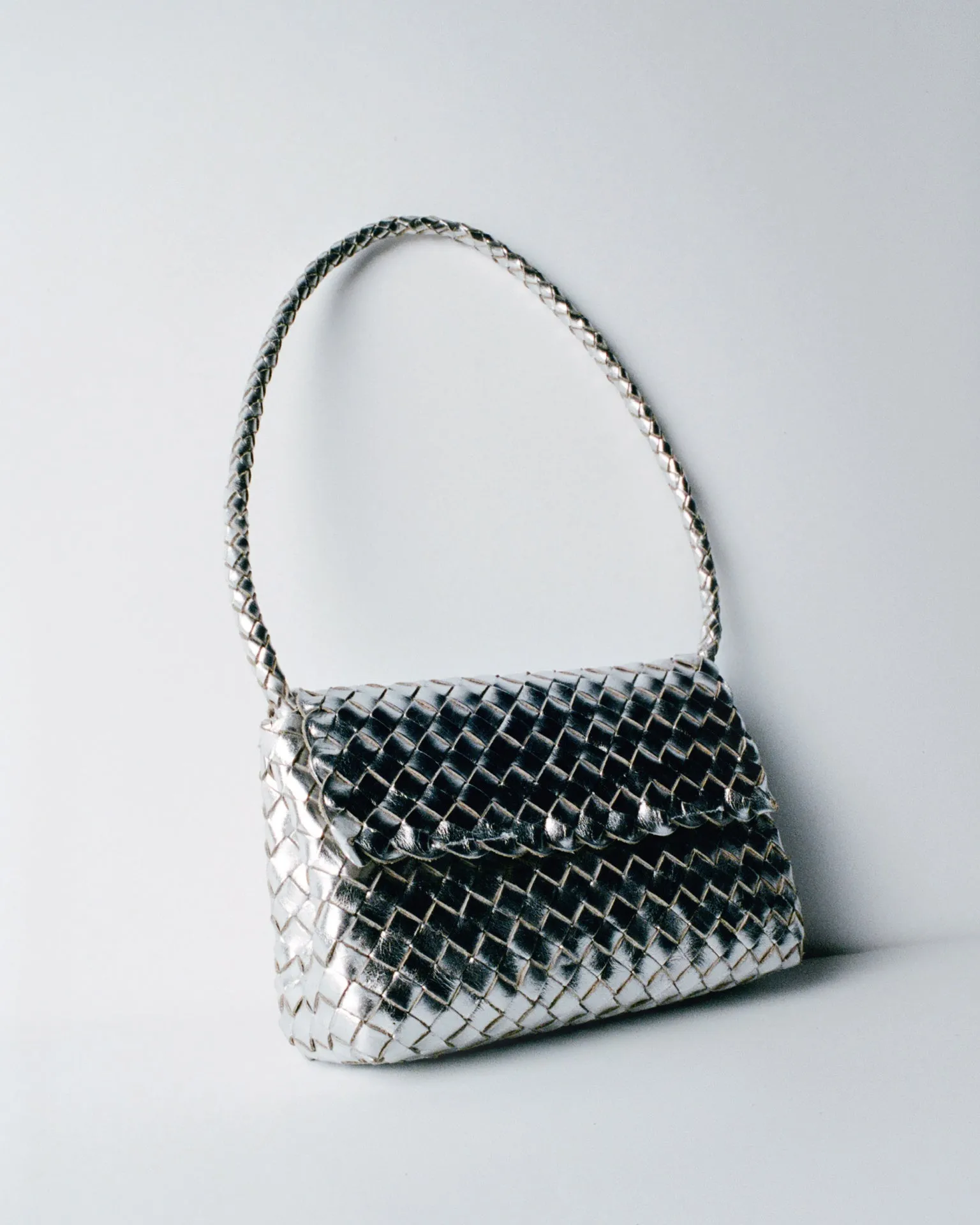 Billie Silver Leather Shoulder Bag