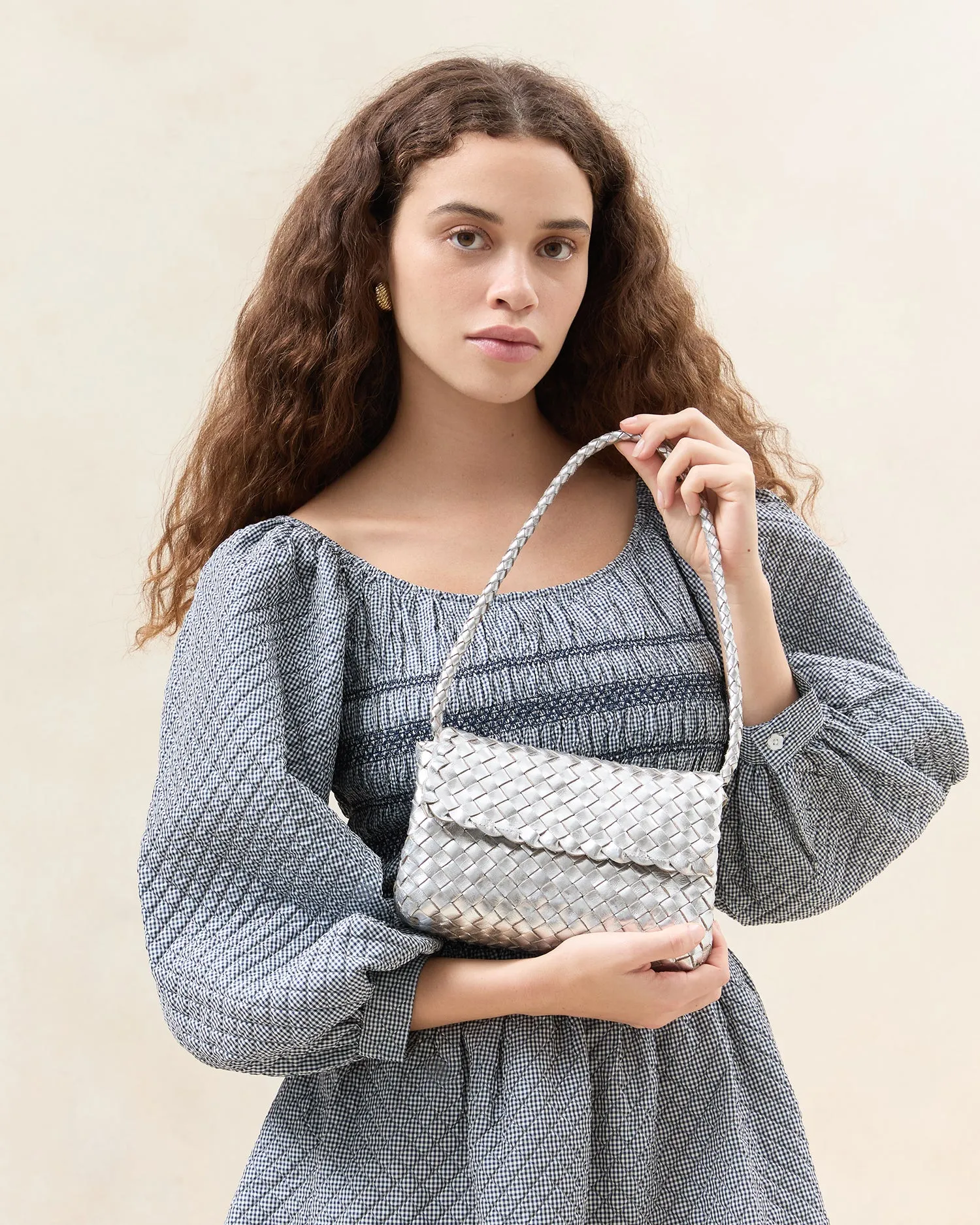 Billie Silver Leather Shoulder Bag