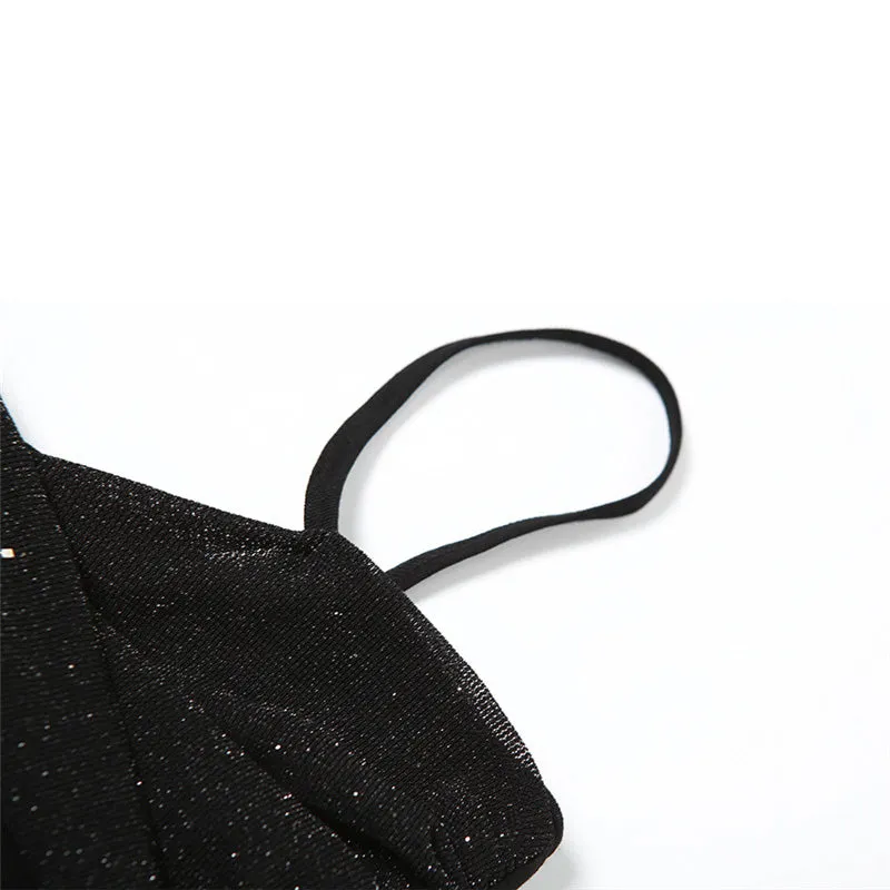 Black Camisole Y2K Long Sleeve Mesh Shrug Set Cherrykitten