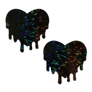 Black Melty Heart Pasties