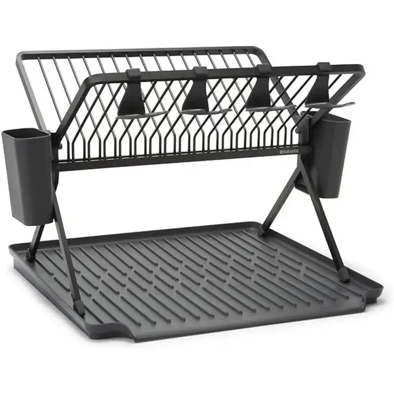 Brabantia Foldable Dish Drying Rack Large - Dark Grey