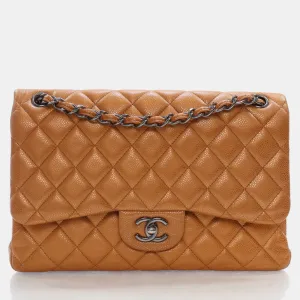 Brpnze Patent Leather Jumbo Classic Double Flap Shoulder Bag