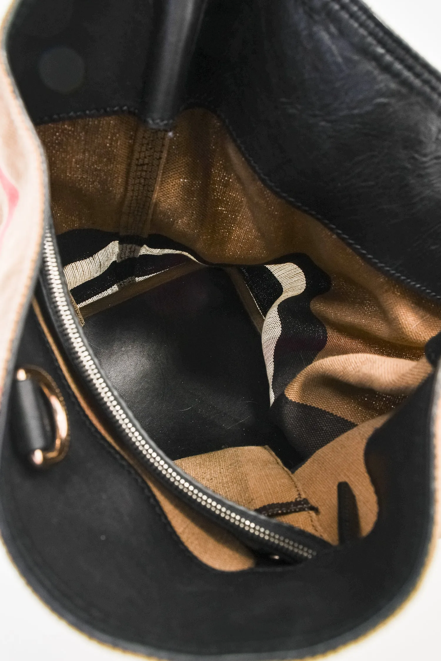Burberry Nova Check Linen/White Leather Ashby Bucket Bag