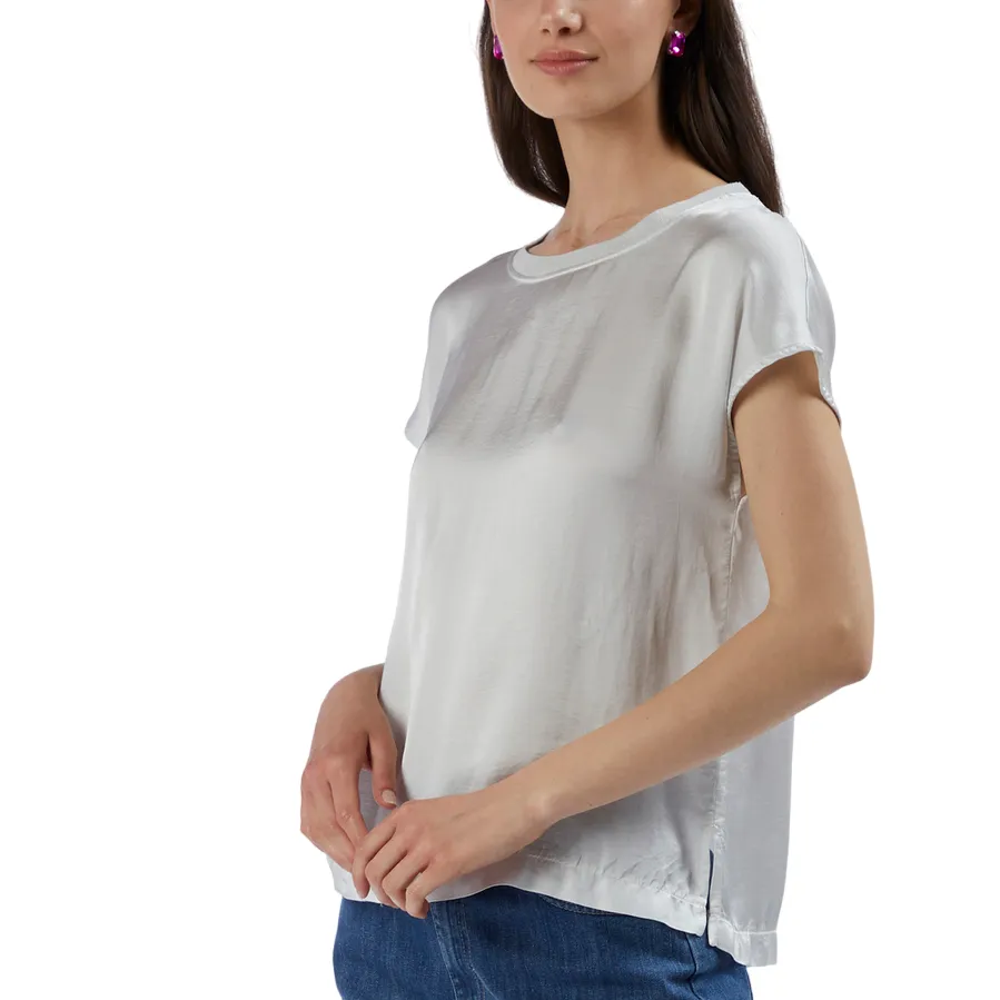 CafèNoir Blusa con caniche corte a pipistello C7JC0067 W065 gesso