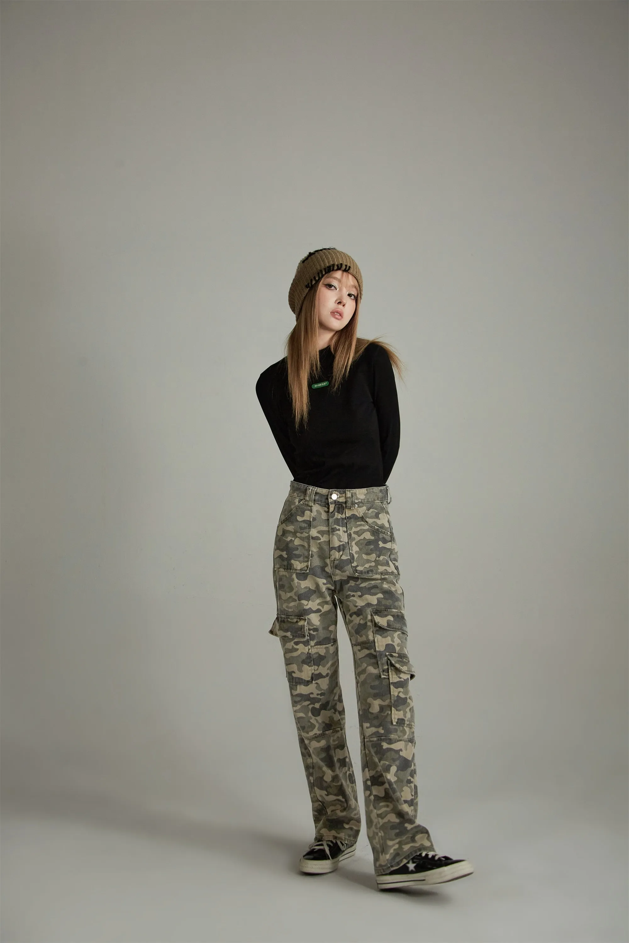 Camouflage Print Casual Pants