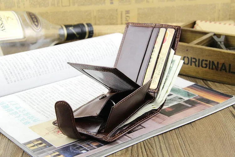 Casual Wallets For Men New Design Genuine Leather Top Purse Wallet With Coin Bag