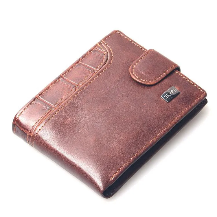 Casual Wallets For Men New Design Genuine Leather Top Purse Wallet With Coin Bag