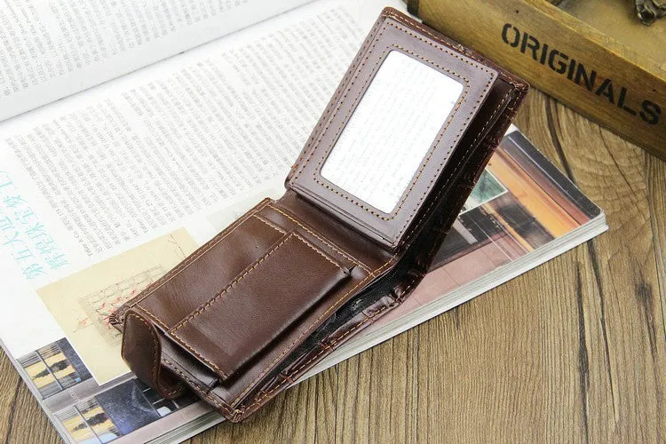 Casual Wallets For Men New Design Genuine Leather Top Purse Wallet With Coin Bag