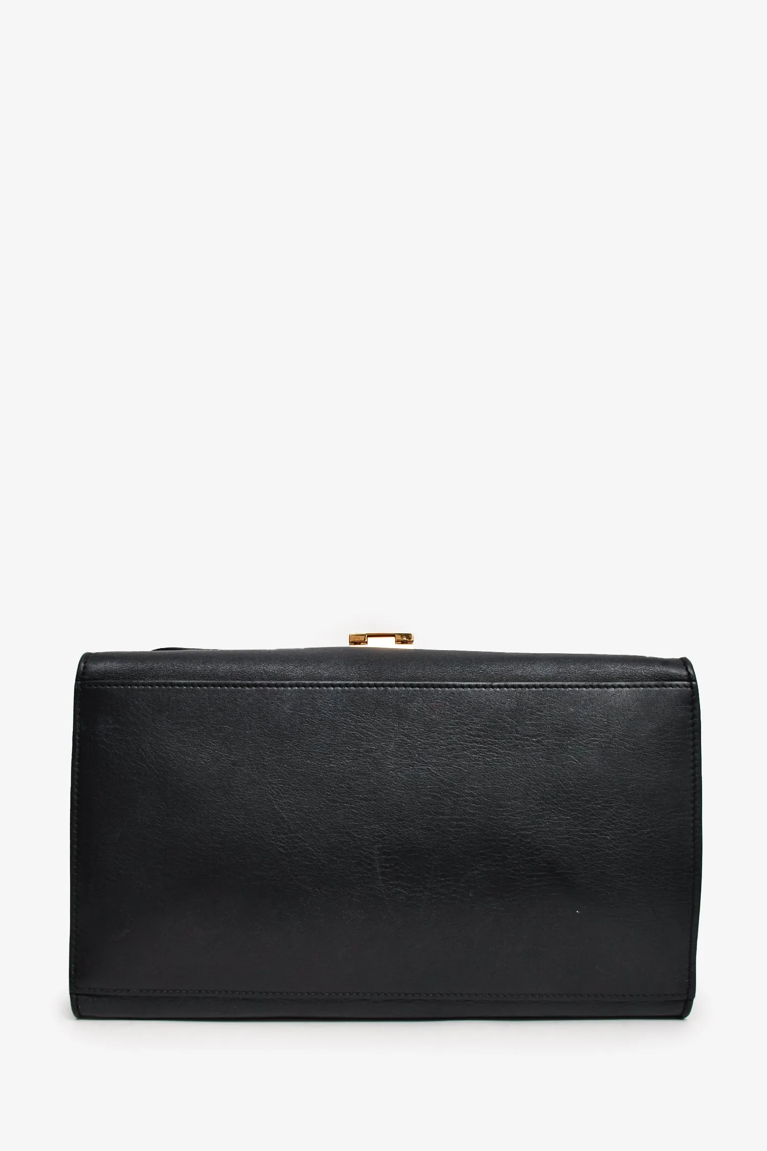 Celine 2012 Black Croc Embossed Leather Trapeze Bag with Strap