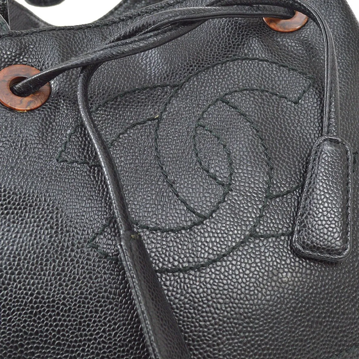 CHANEL 2001-2003 CC Handbag Black Caviar ao31527