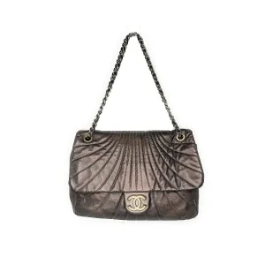 Chanel bag Paris-Shanghai Quilted Fan Flap Bag Metallic Lambskin