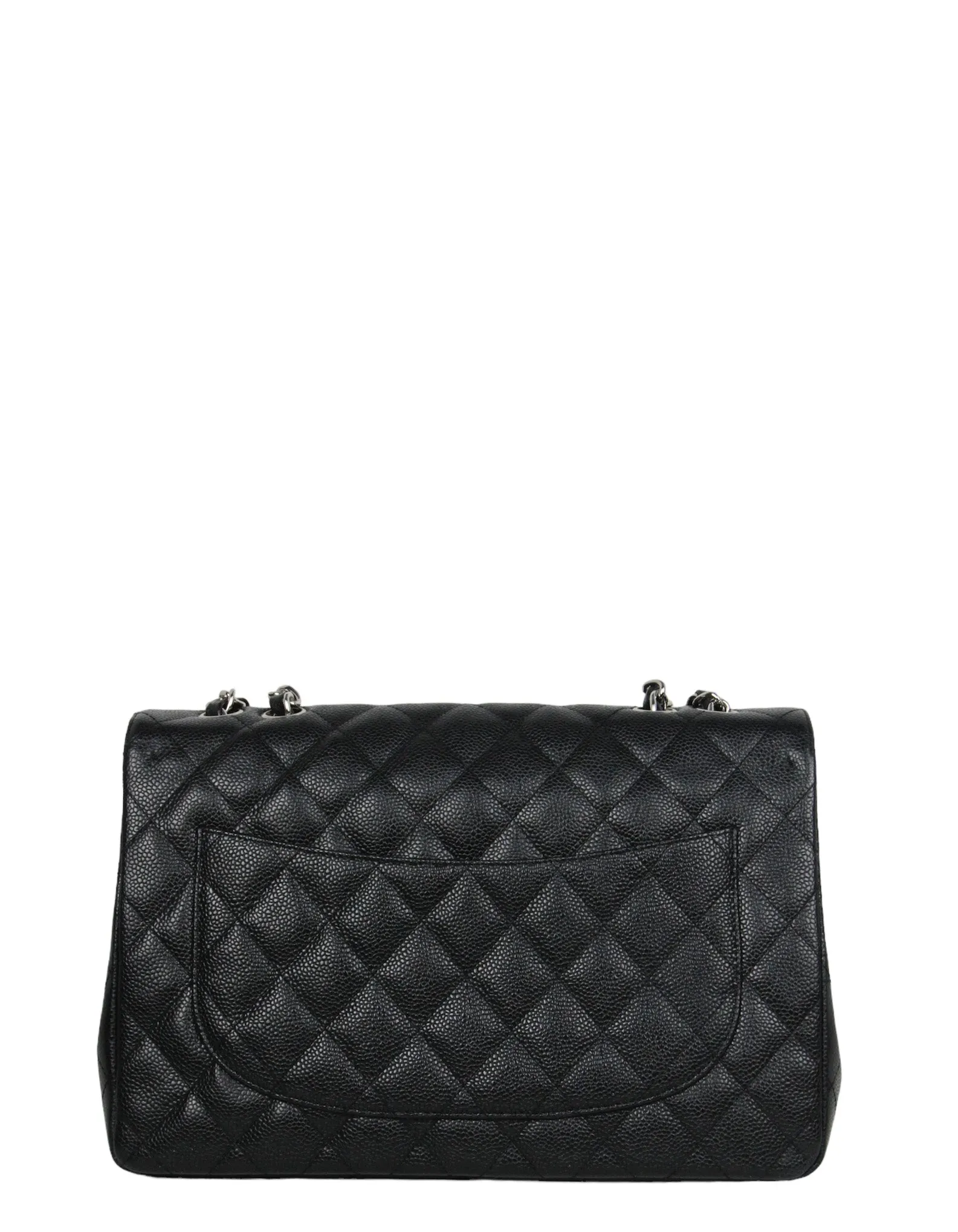 Chanel Black Caviar Leather Single Flap Jumbo