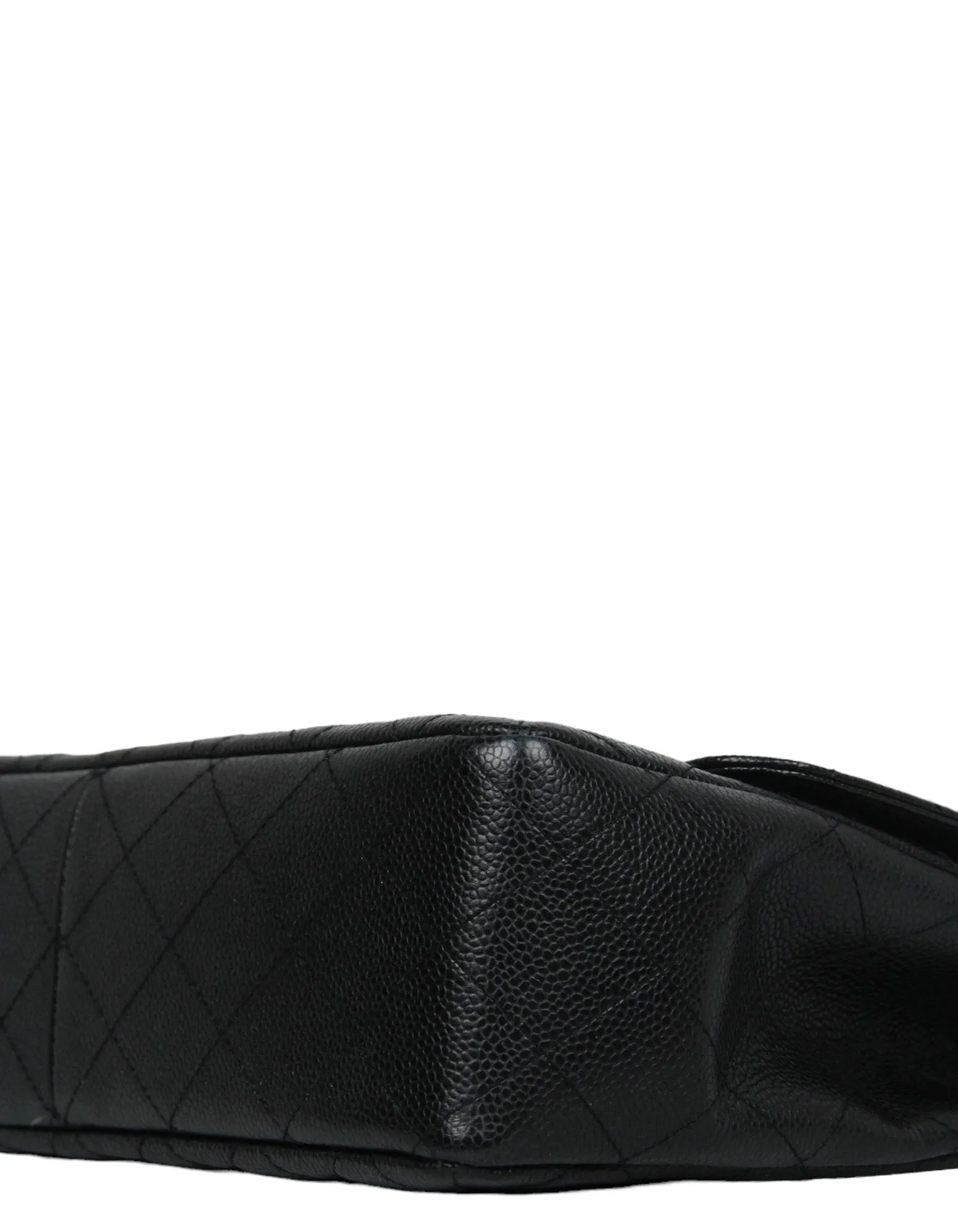 Chanel Black Caviar Leather Single Flap Jumbo