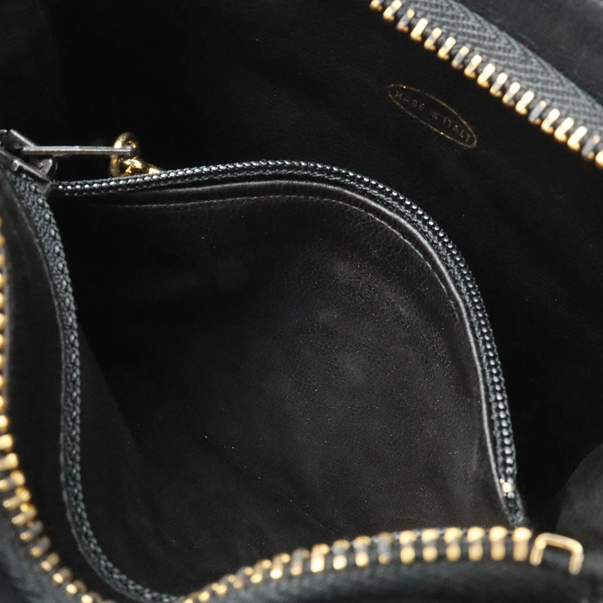 CHANEL Coco Mark Waist Bag, Pouch, Body Belt Leather, Black #85