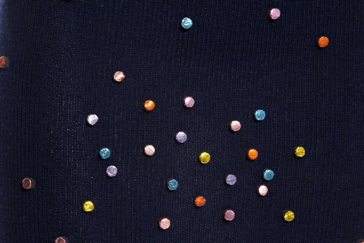 Chanel Confetti Cashmere Navy Skirt SZ 34