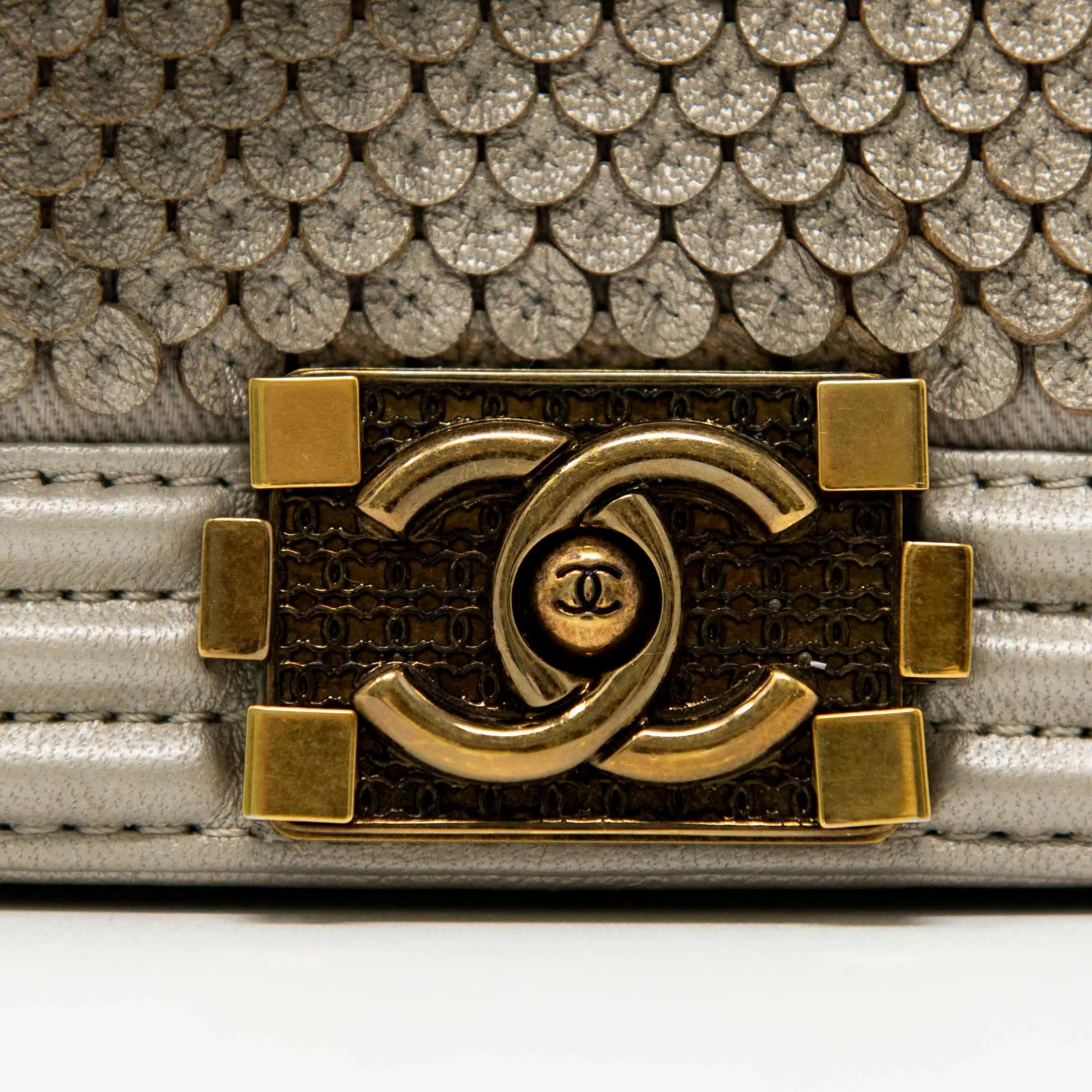 Chanel Metallic Mini Scaled Boy Bag