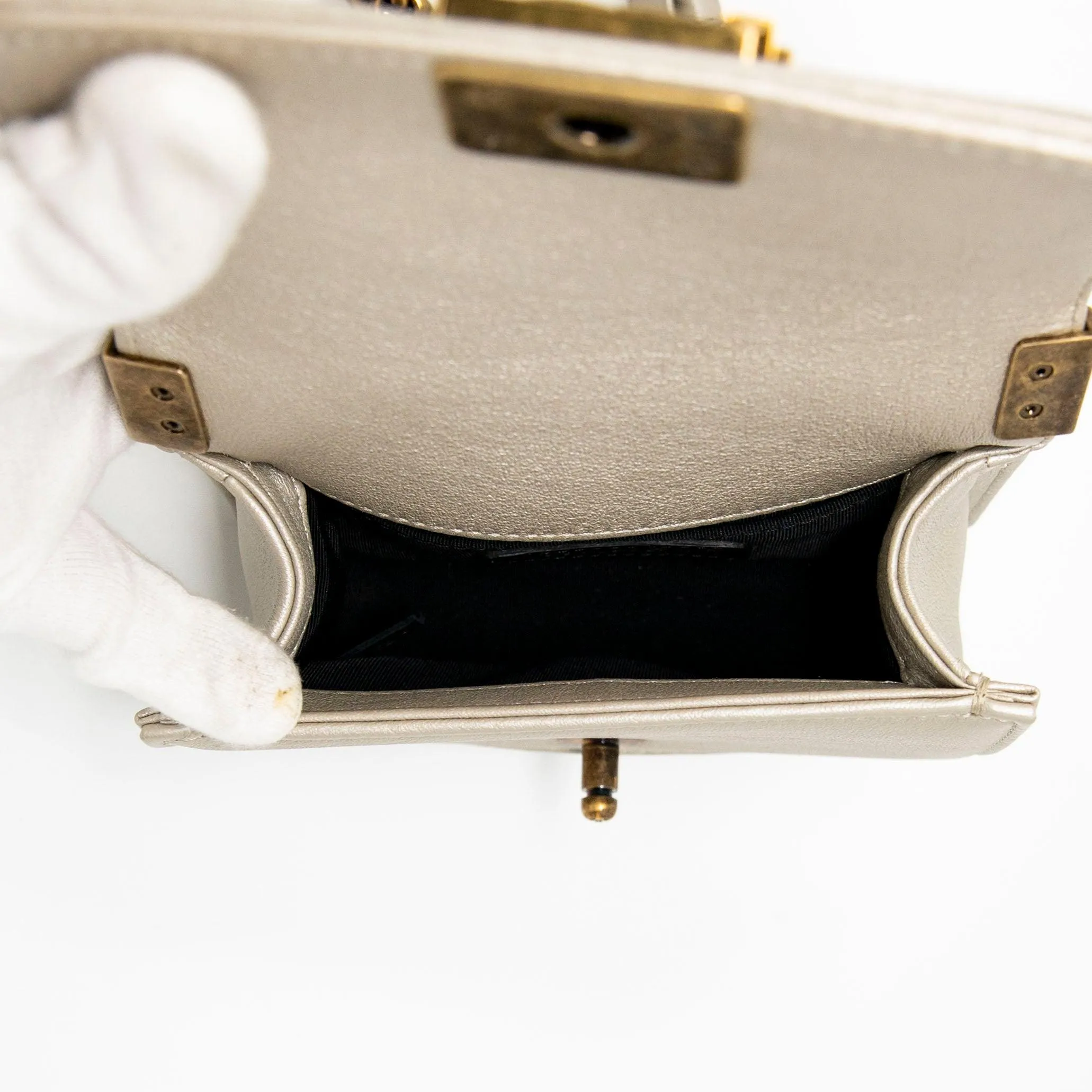 Chanel Metallic Mini Scaled Boy Bag