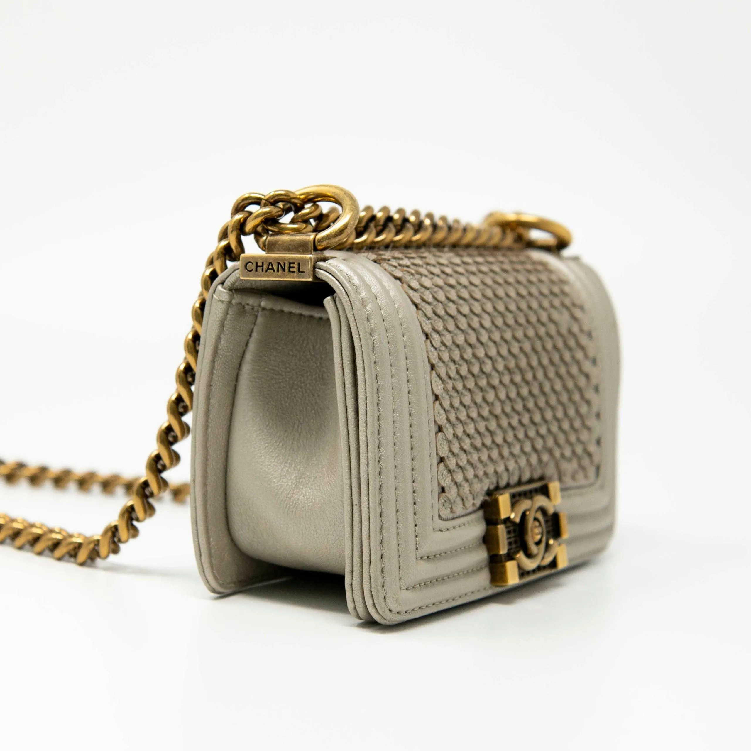Chanel Metallic Mini Scaled Boy Bag