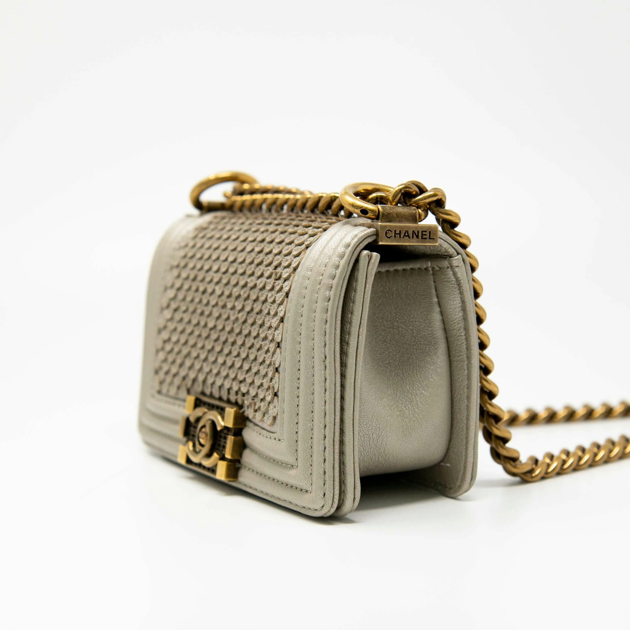 Chanel Metallic Mini Scaled Boy Bag