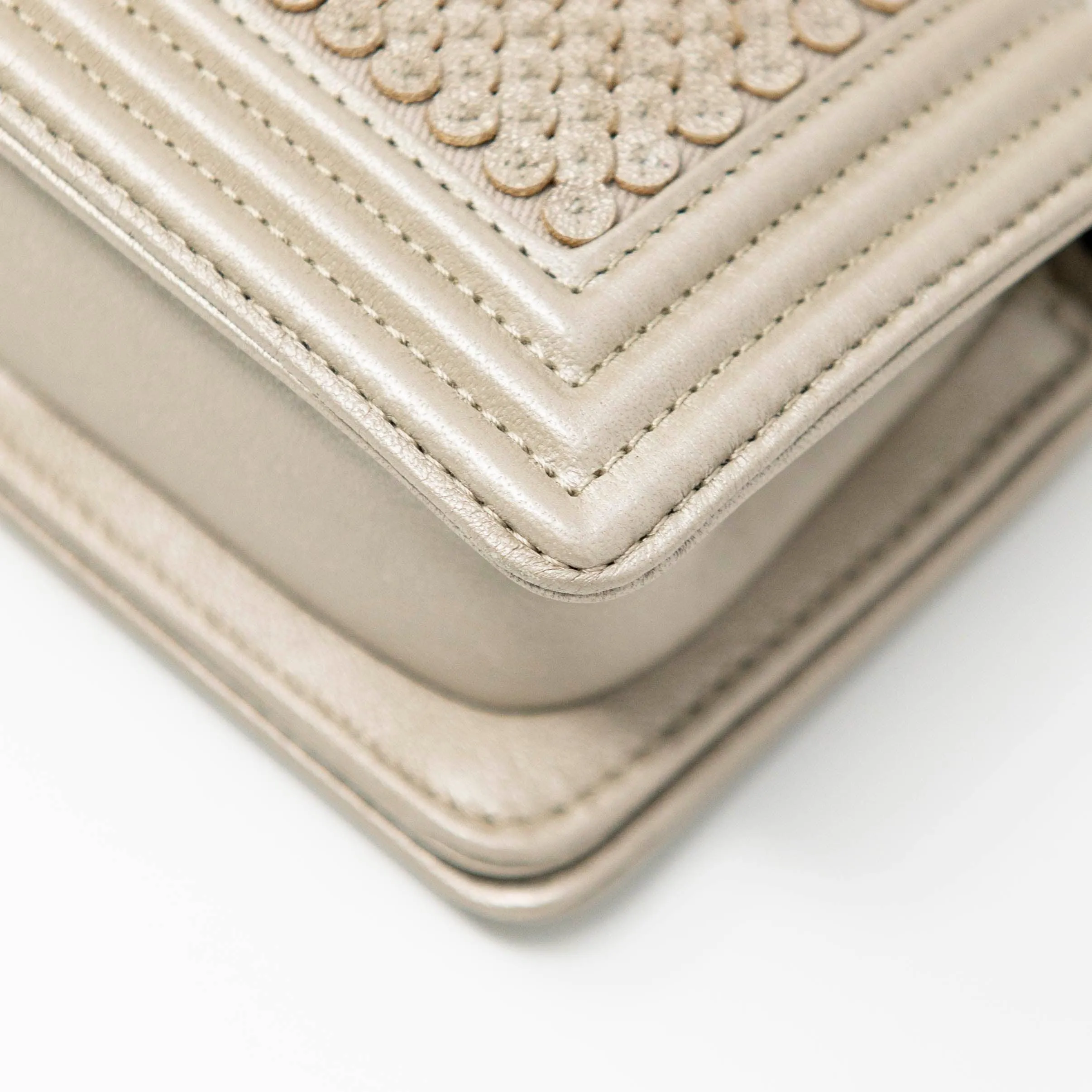 Chanel Metallic Mini Scaled Boy Bag