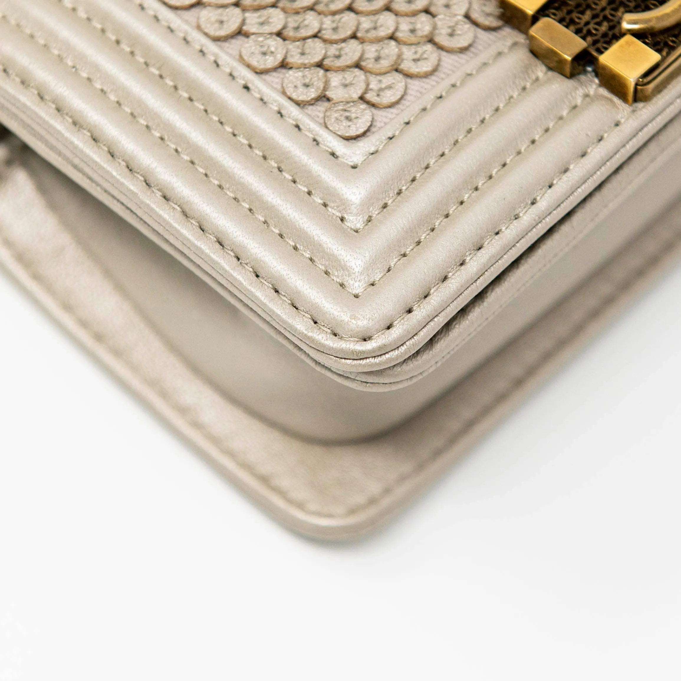 Chanel Metallic Mini Scaled Boy Bag