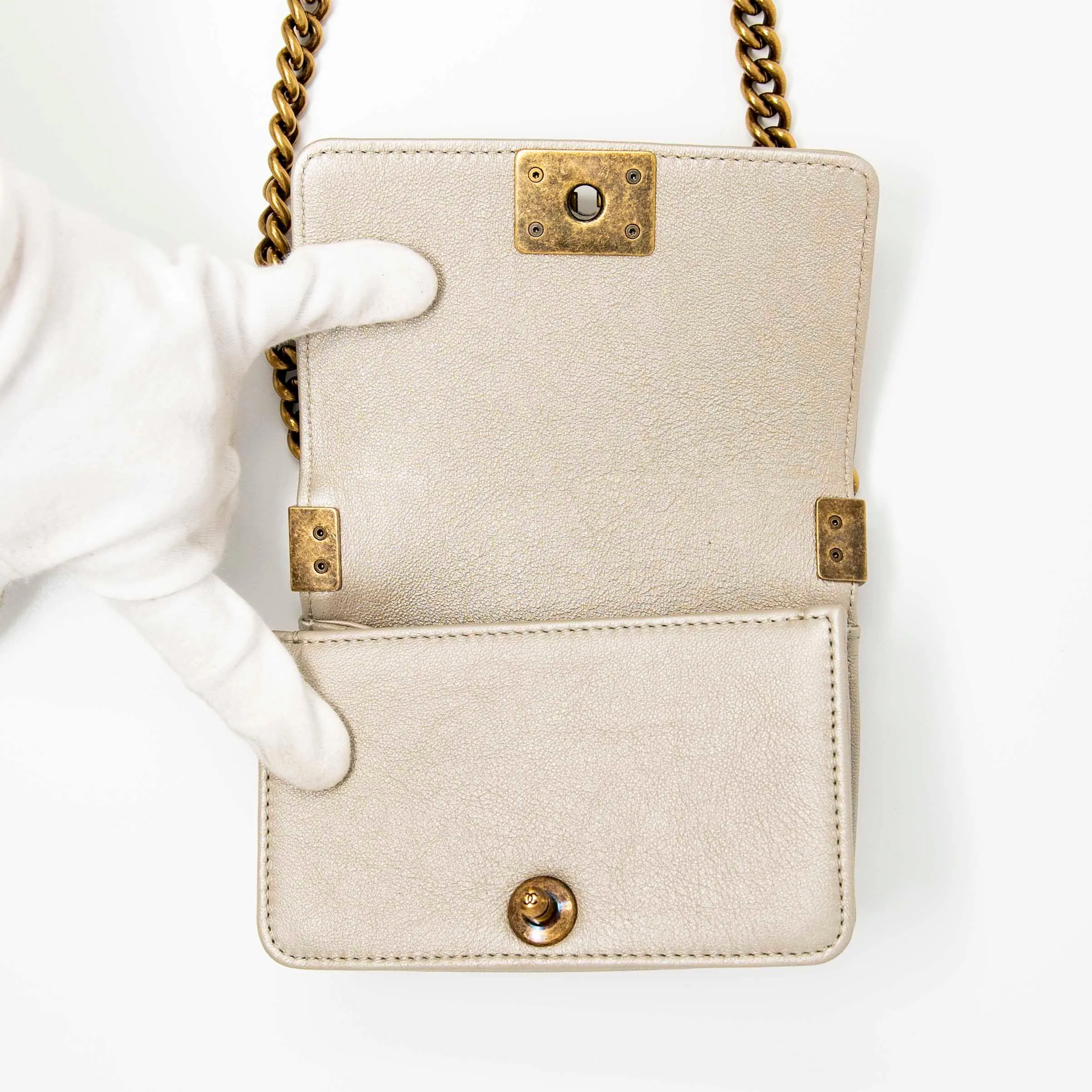 Chanel Metallic Mini Scaled Boy Bag
