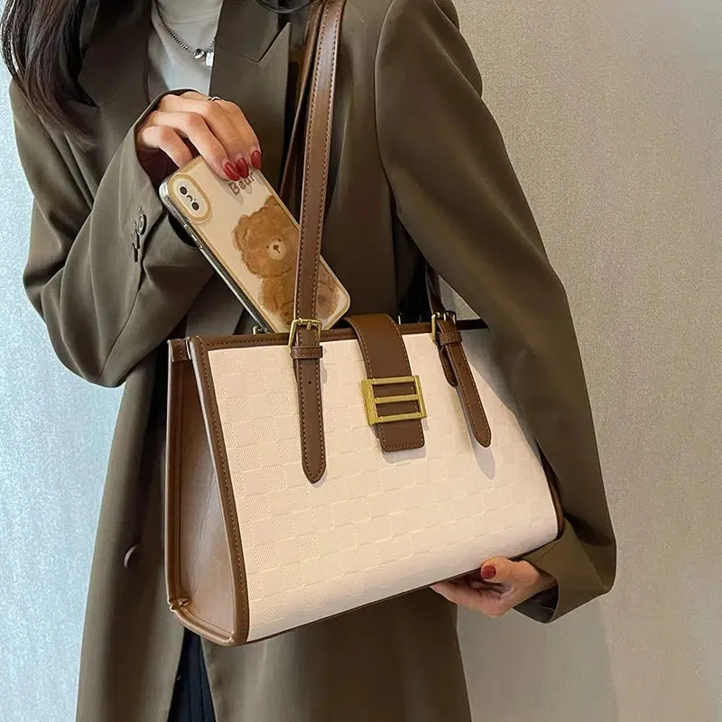 Checkered Pattern Bucket Bag